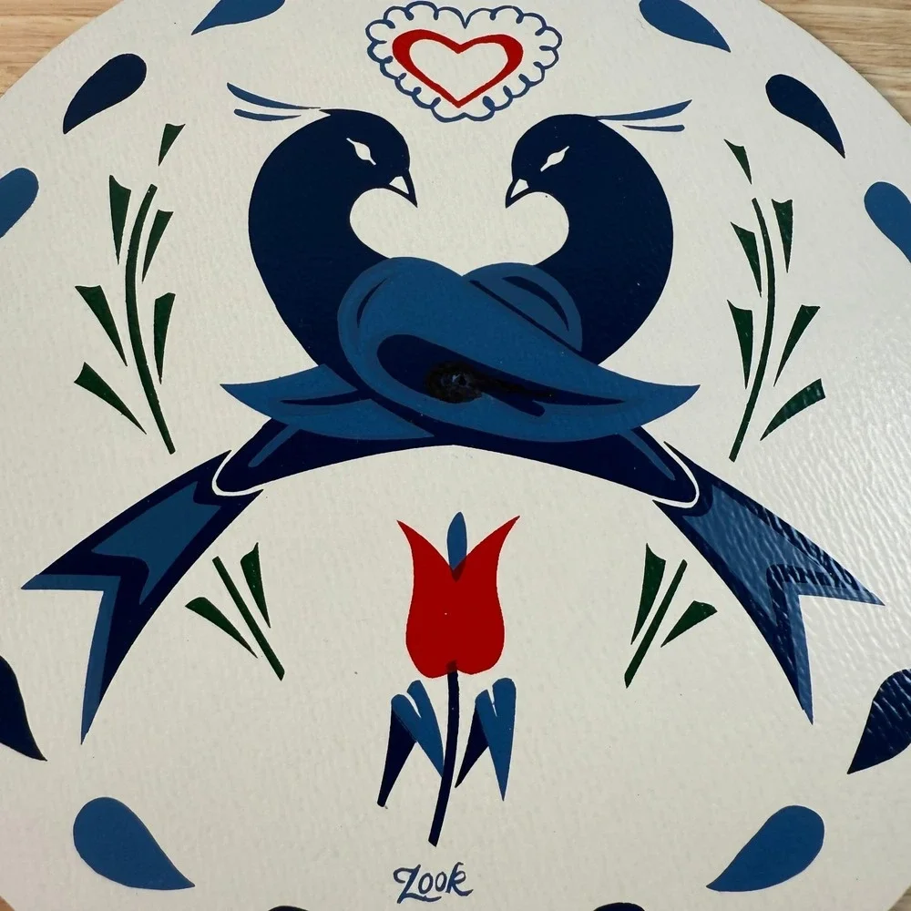 Vintage Jacob Zook Love and Friendship Hex Sign Decorative Wall Hanging Folk Art